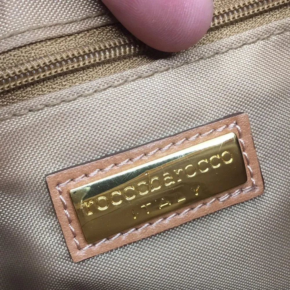 Roccobarocco Italian Coated Canvas Y2K bag with currency print